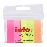 Лепящи  хартиени индекси Info Notes Неон 15х50 mm
